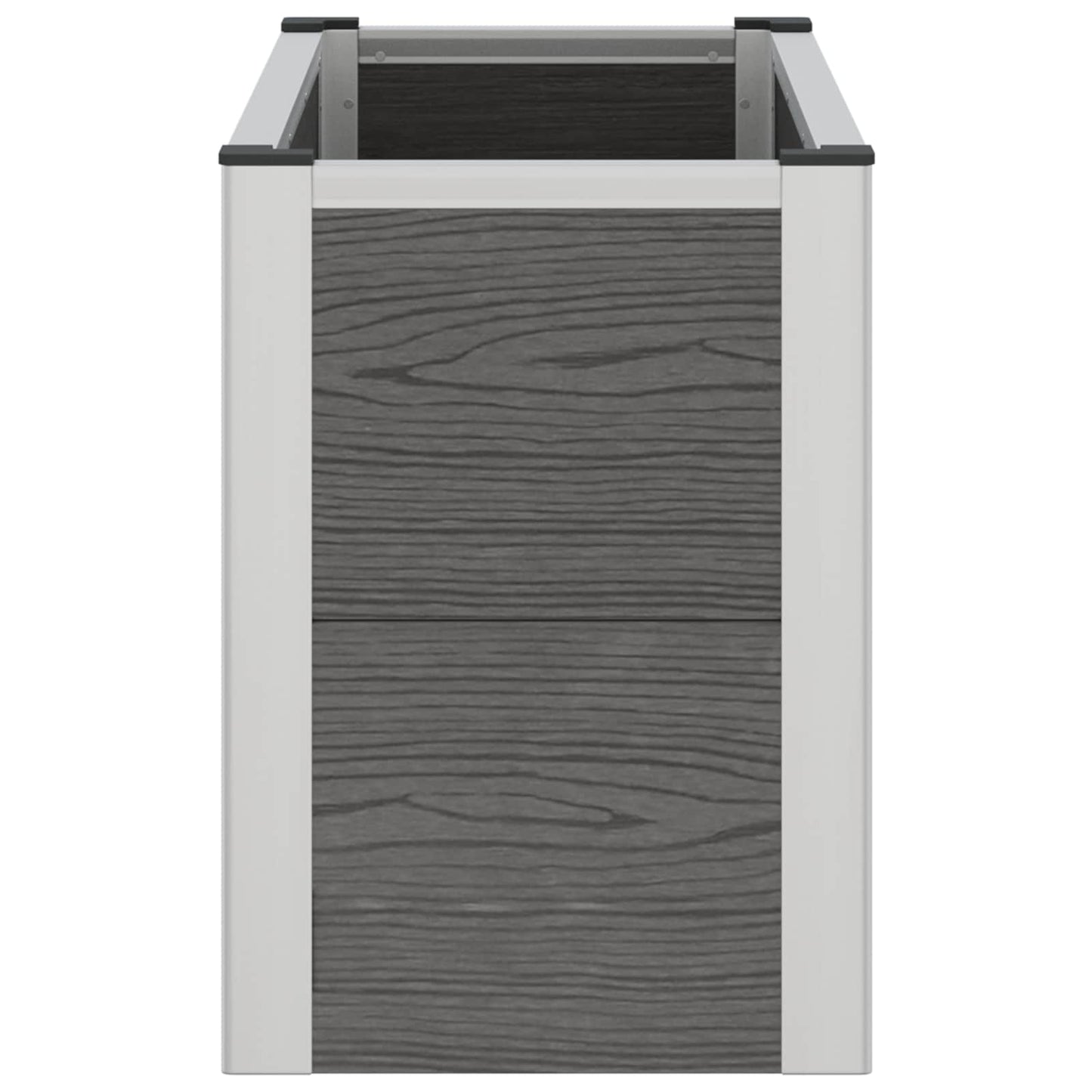 Garden Raised Bed Grey 75 x 30 x 42 cm WPC and Aluminium