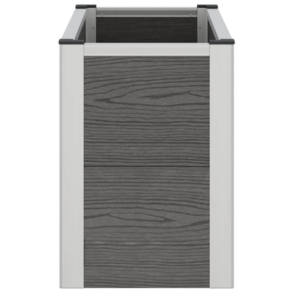 Garden Raised Bed Grey 75 x 30 x 42 cm WPC and Aluminium
