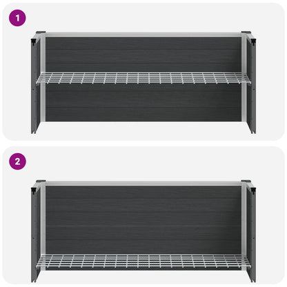 Garden Raised Bed Grey 100 x 30 x 42 cm WPC and Aluminium