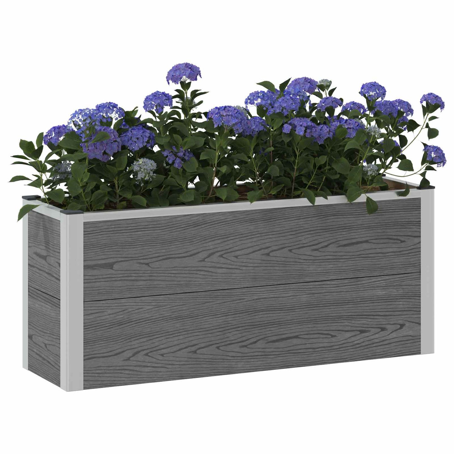 Garden Raised Bed Grey 100 x 30 x 42 cm WPC and Aluminium