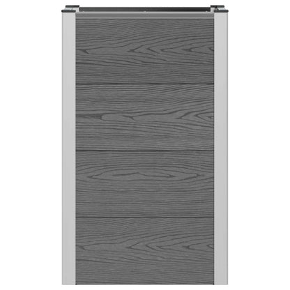 Garden Raised Bed Grey 50 x 30 x 82 cm WPC and Aluminium