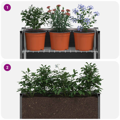 Garden Raised Bed Grey 50 x 30 x 82 cm WPC and Aluminium