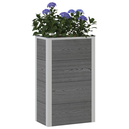 Garden Raised Bed Grey 50 x 30 x 82 cm WPC and Aluminium