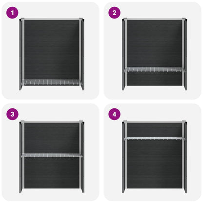 Garden Raised Bed Grey 75 x 30 x 82 cm WPC and Aluminium