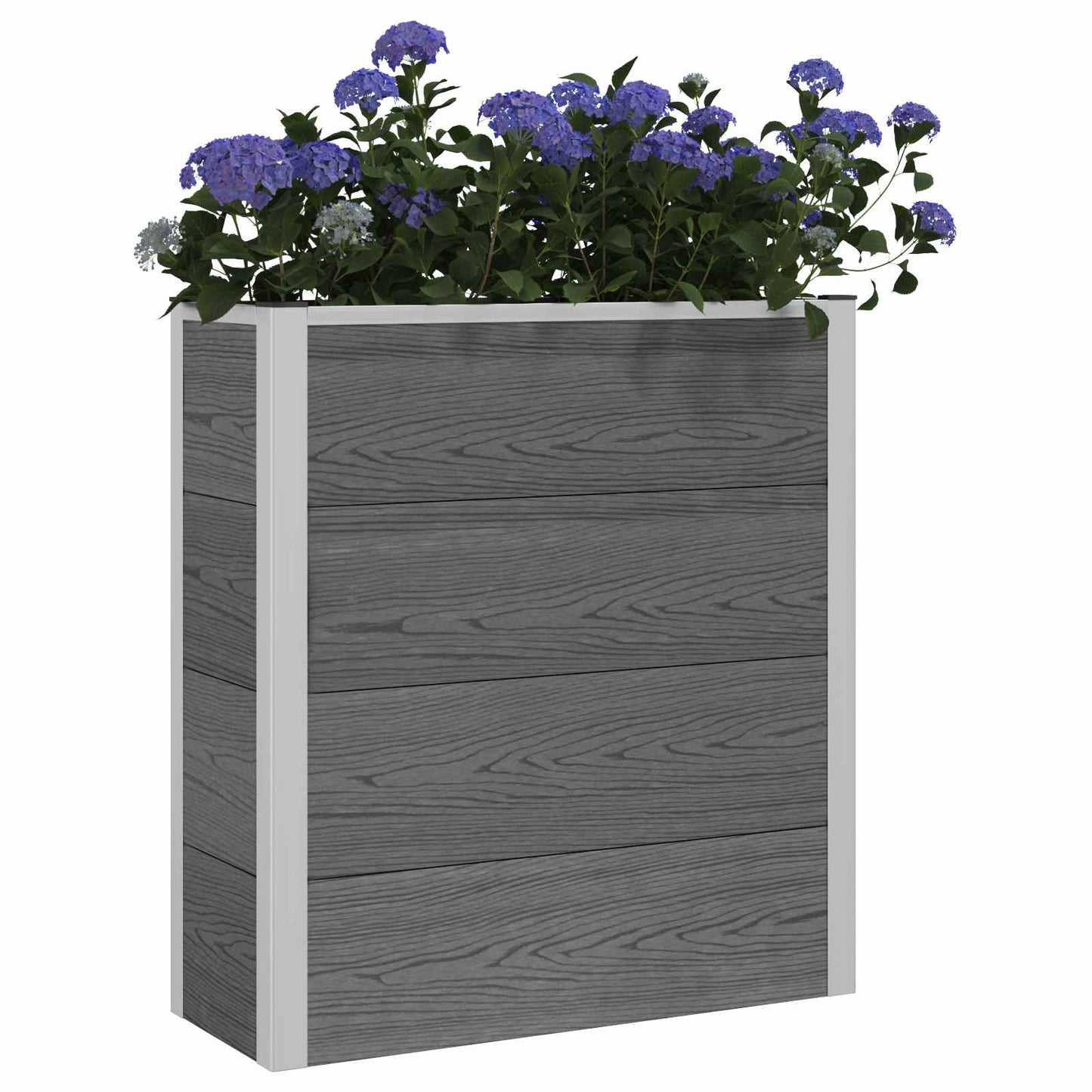 Garden Raised Bed Grey 75 x 30 x 82 cm WPC and Aluminium