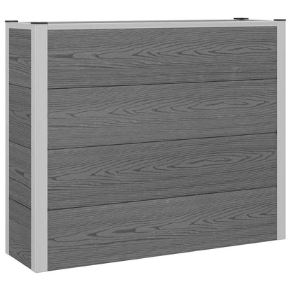 Garden Raised Bed Grey 100 x 30 x 82 cm WPC and Aluminium