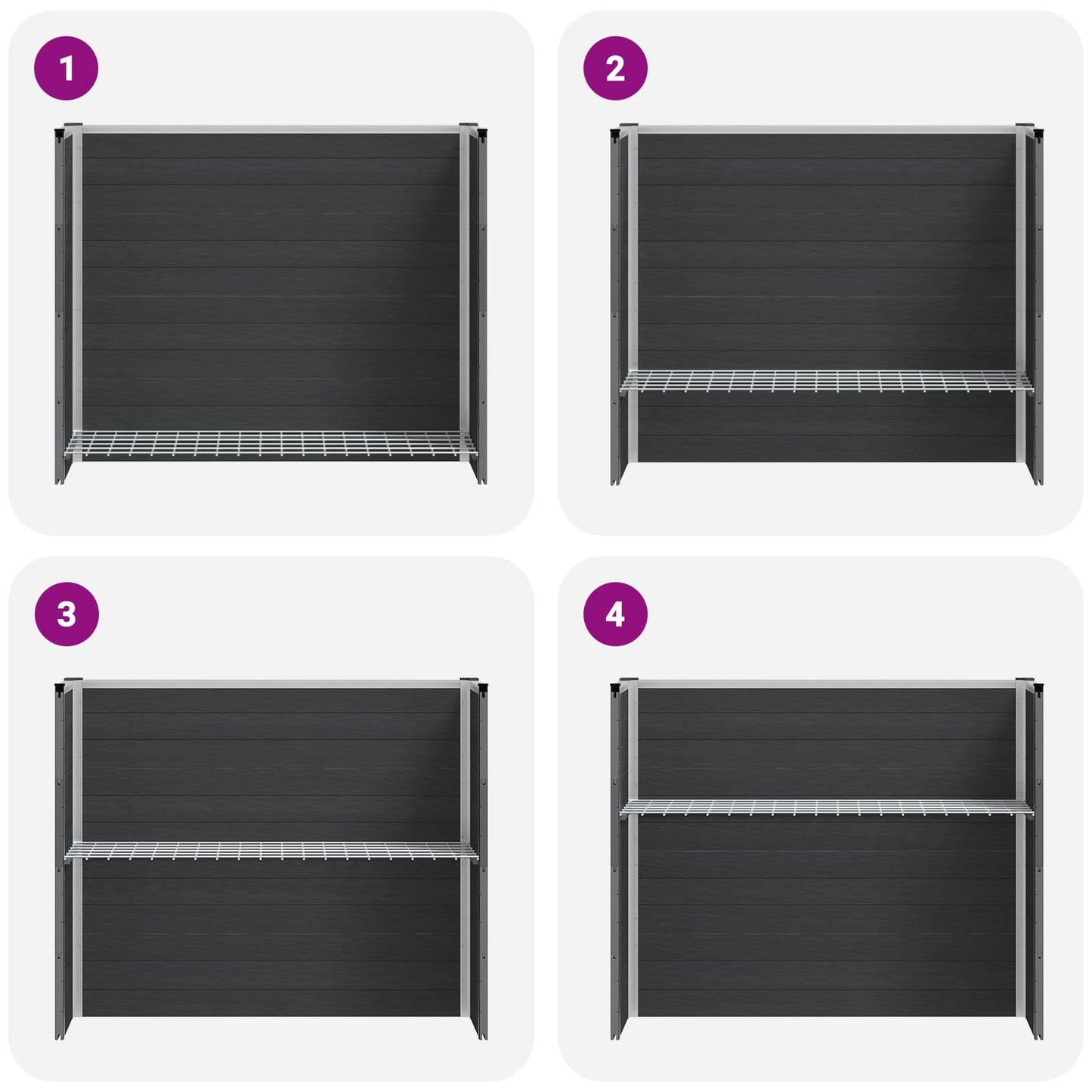 Garden Raised Bed Grey 100 x 30 x 82 cm WPC and Aluminium