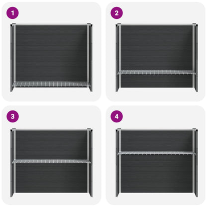 Garden Raised Bed Grey 100 x 30 x 82 cm WPC and Aluminium