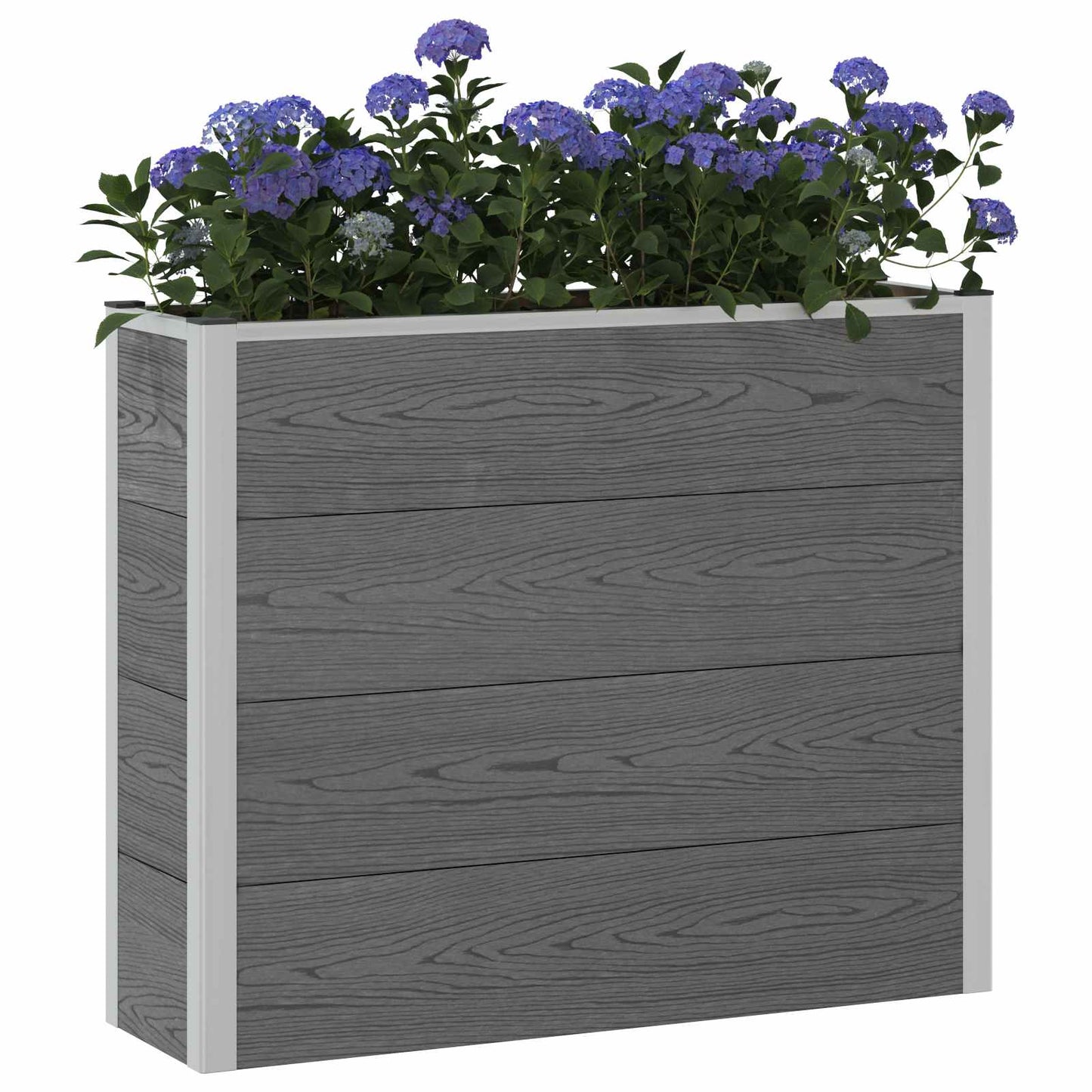 Garden Raised Bed Grey 100 x 30 x 82 cm WPC and Aluminium