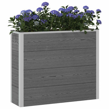 Garden Raised Bed Grey 100 x 30 x 82 cm WPC and Aluminium