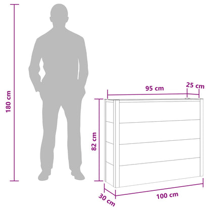 Garden Raised Bed Grey 100 x 30 x 82 cm WPC and Aluminium