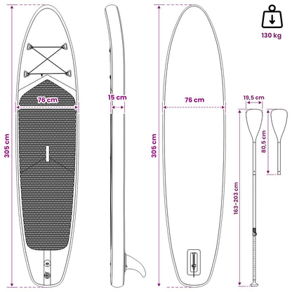 SUP Board with Seat 2-in-1 TRITON 305 x 76 x 15 cm Blue for