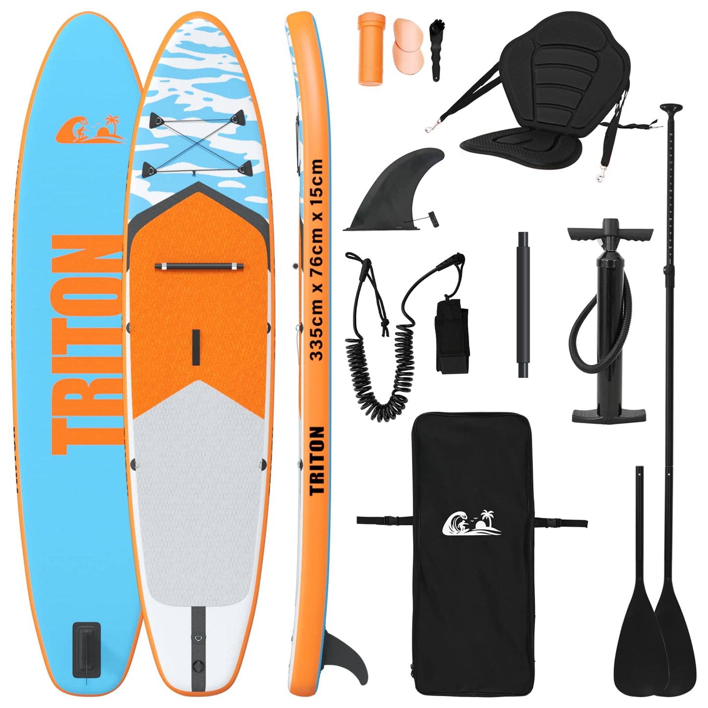 SUP Board with Seat 2-in-1 TRITON 335 x 76 x 15 cm Blue for