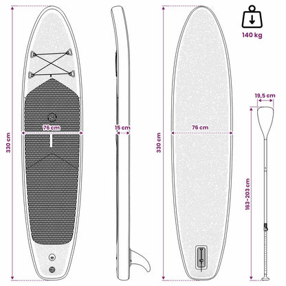 Inflatable SUP Board with Sail POSEIDON 330 x 76 x 15 cm Green