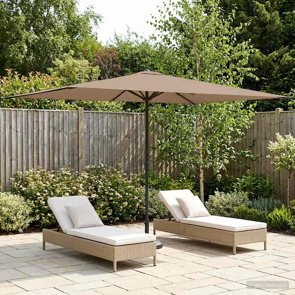 Garden Parasol 200 x 300 cm Polyester Rectangular Taupe