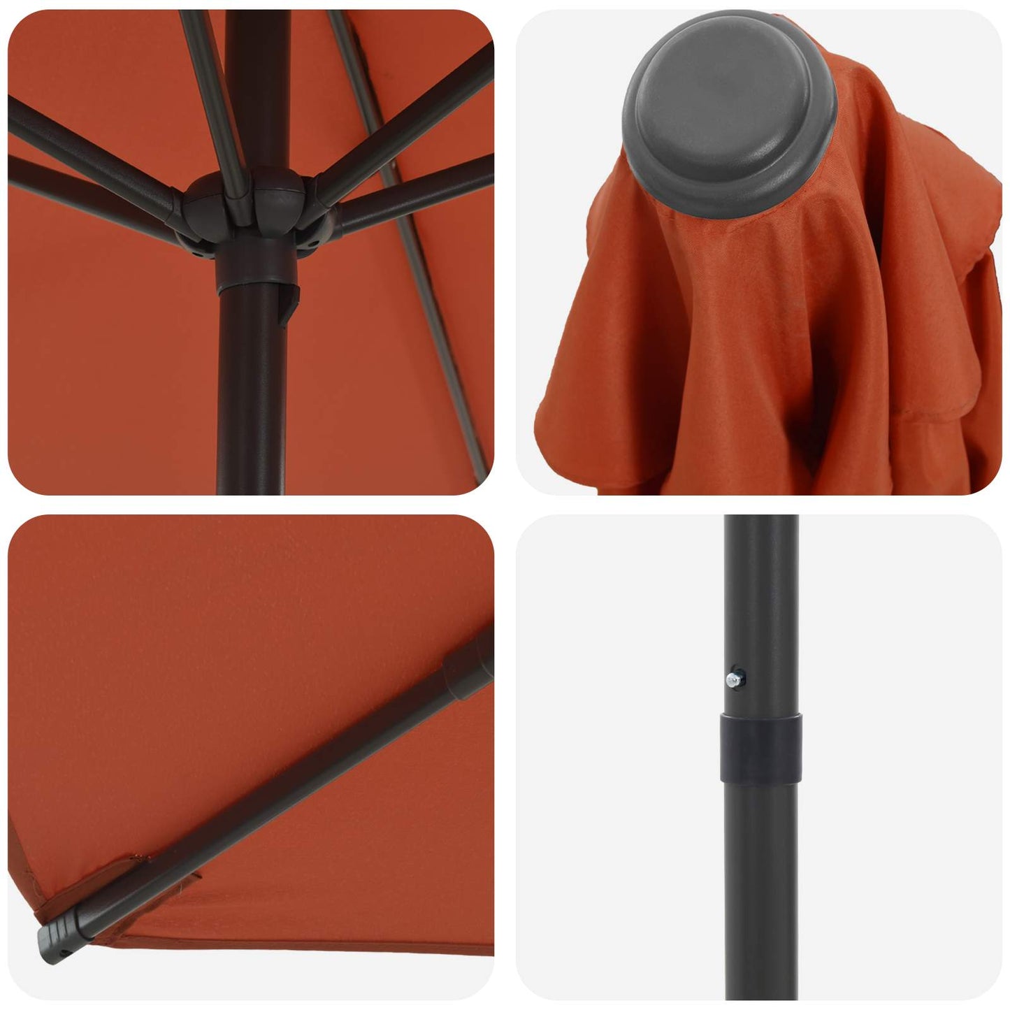 Garden Parasol 200 x 300 cm Polyester Rectangular Terracotta