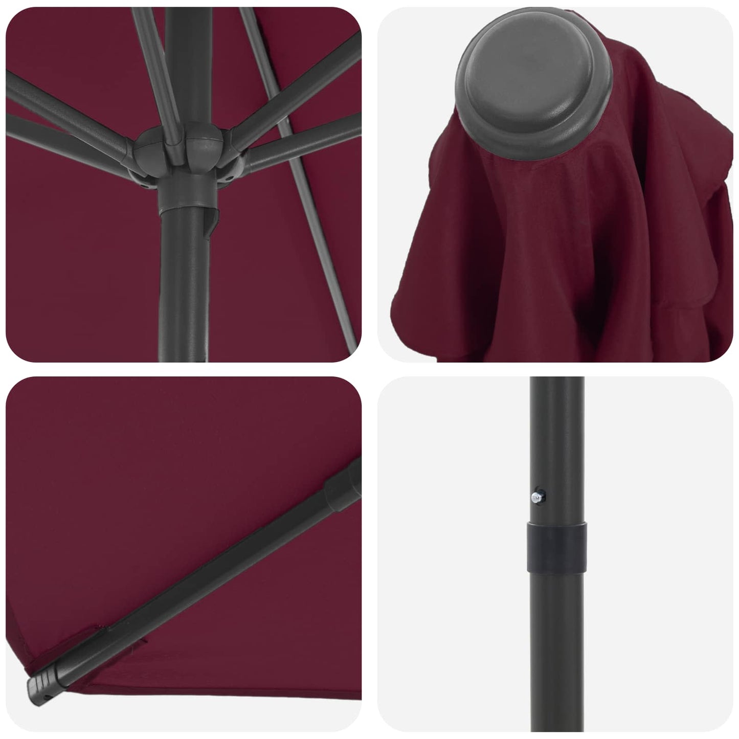 Garden Parasol 200 x 300 cm Polyester Rectangular Bordeaux Red