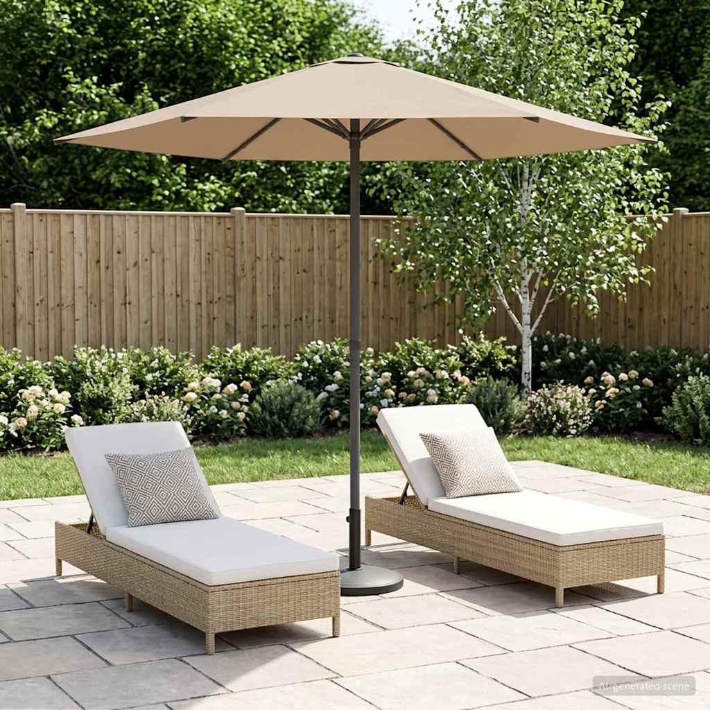 Garden Parasol 230 x 230 cm Polyester Rectangular Taupe