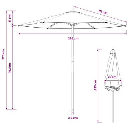Garden Parasol 230 x 230 cm Polyester Rectangular Anthracite