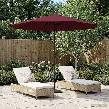 Garden Parasol 230 x 230 cm Polyester Rectangular Bordeaux Red