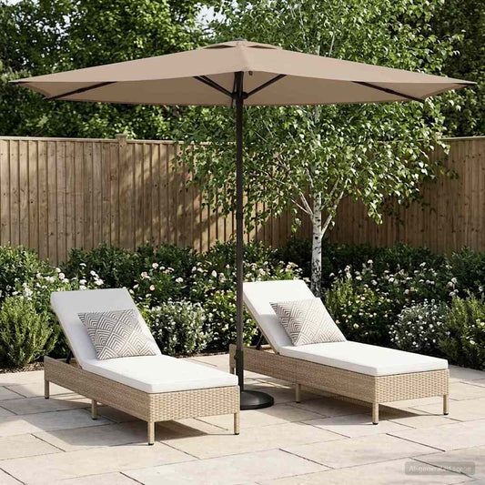 Garden Parasol Rectangular 2.7 x 2.7 m Polyester Taupe