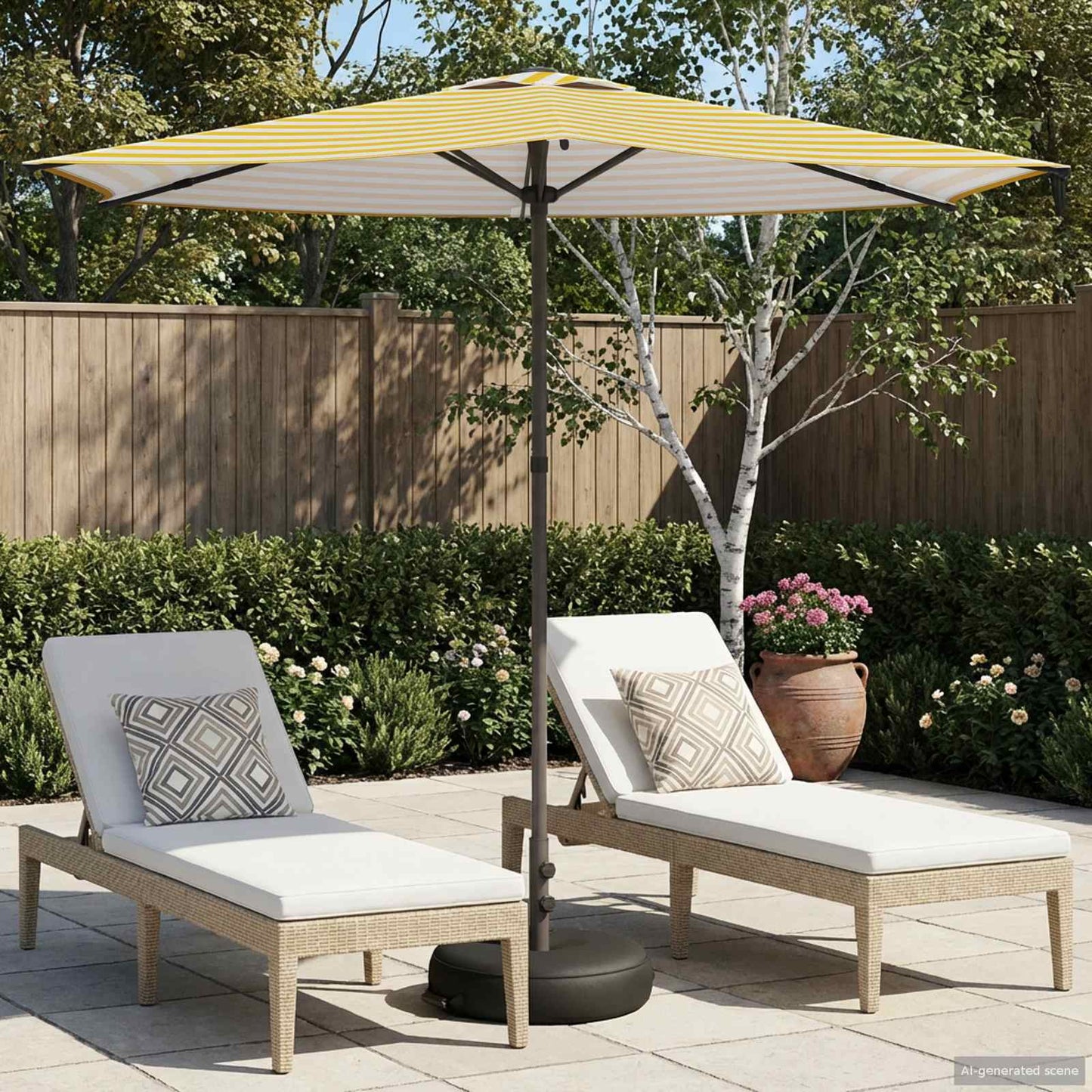 Garden Parasol 270 x 270 cm Polyester Rectangular
