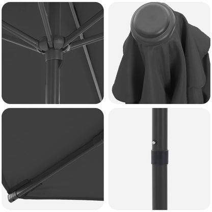 Garden Parasol 300 x 300 cm Polyester Rectangular Anthracite