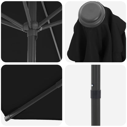 Garden Parasol 300 x 300 cm Polyester Rectangular Black