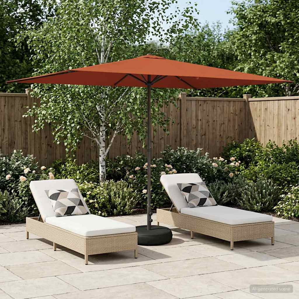 Garden Parasol with Base 200 x 300 cm Polyester Rectangular