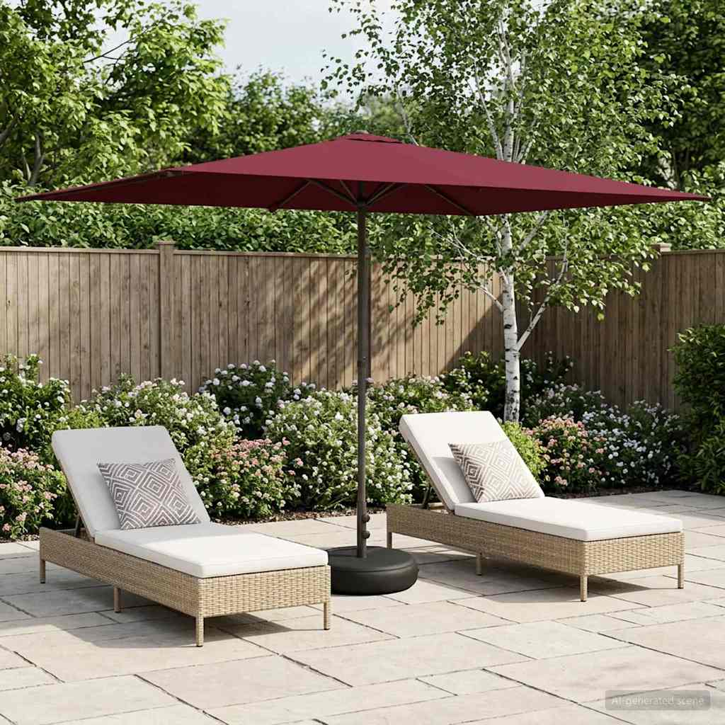Garden Parasol with Base 200 x 300 cm Polyester Rectangular