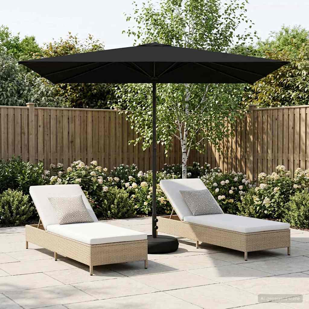 Garden Parasol with Base 200 x 300 cm Polyester Rectangular