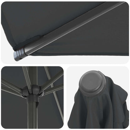 Garden Parasol with Base 230 x 230 cm Polyester Rectangular