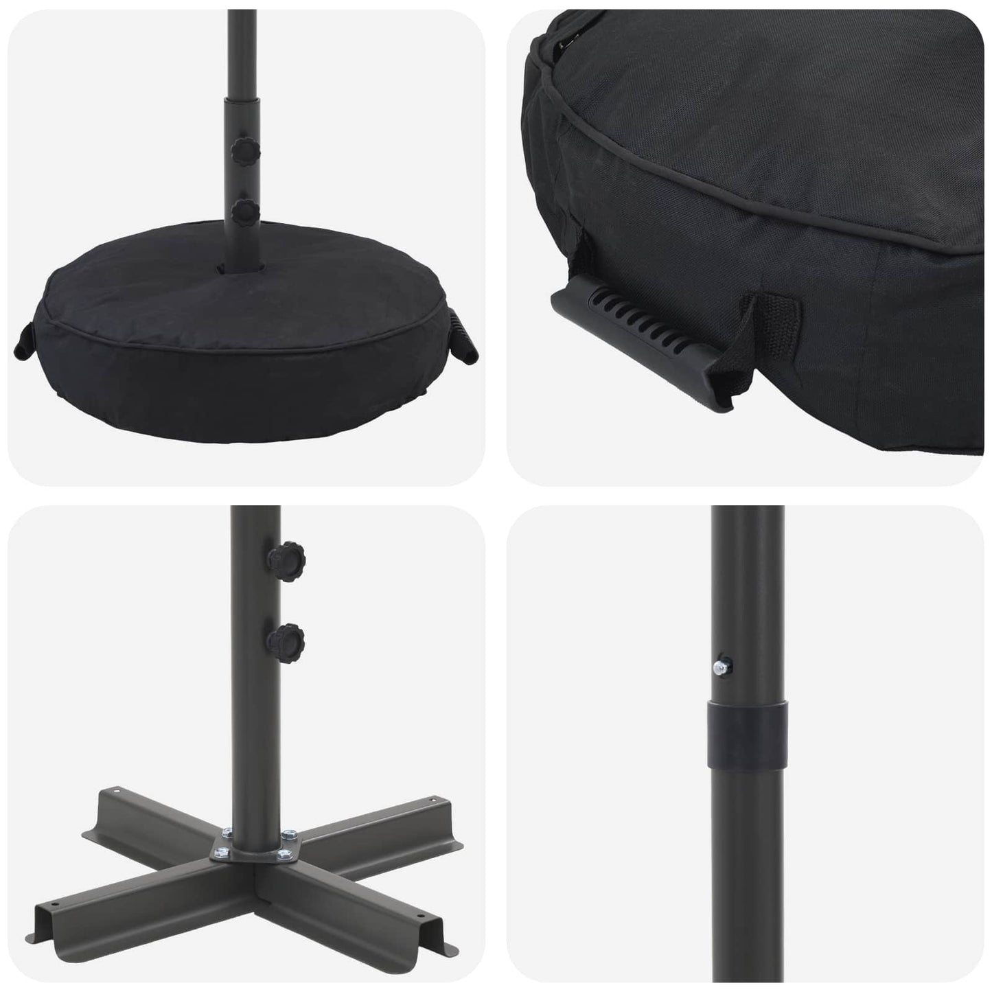Garden Parasol with Base 230 x 230 cm Polyester Rectangular
