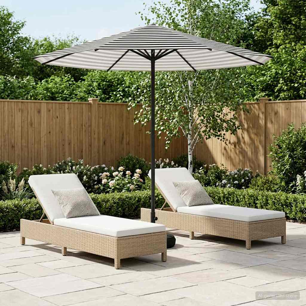 Garden Parasol with Base 230 x 230 cm Polyester Rectangular