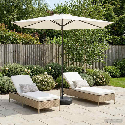 Garden Parasol with Base 270 x 270 cm Polyester Rectangular