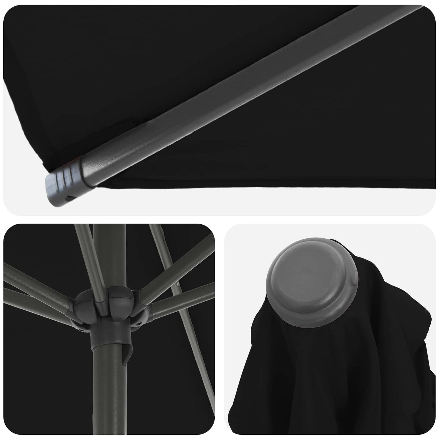 Garden Parasol with Base 270 x 270 cm Polyester Rectangular