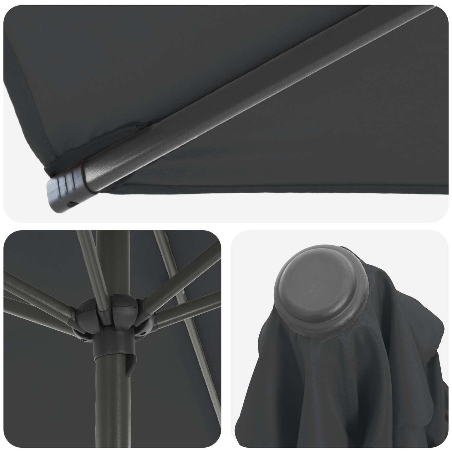 Garden Parasol with Base 300 x 300 cm Polyester Rectangular