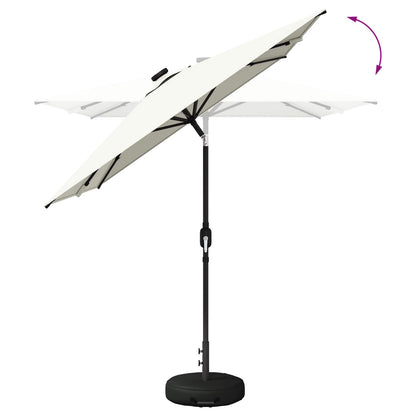 Garden Parasol with LED Lights and Base 200 x 300 cm Polyester