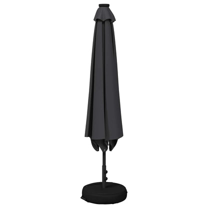 Garden Parasol with LED Lights and Base 200 x 300 cm Polyester