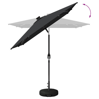 Garden Parasol with LED Lights and Base 200 x 300 cm Polyester