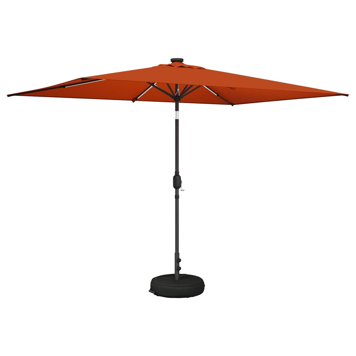 Garden Parasol with LED Lights and Base 200 x 300 cm Polyester