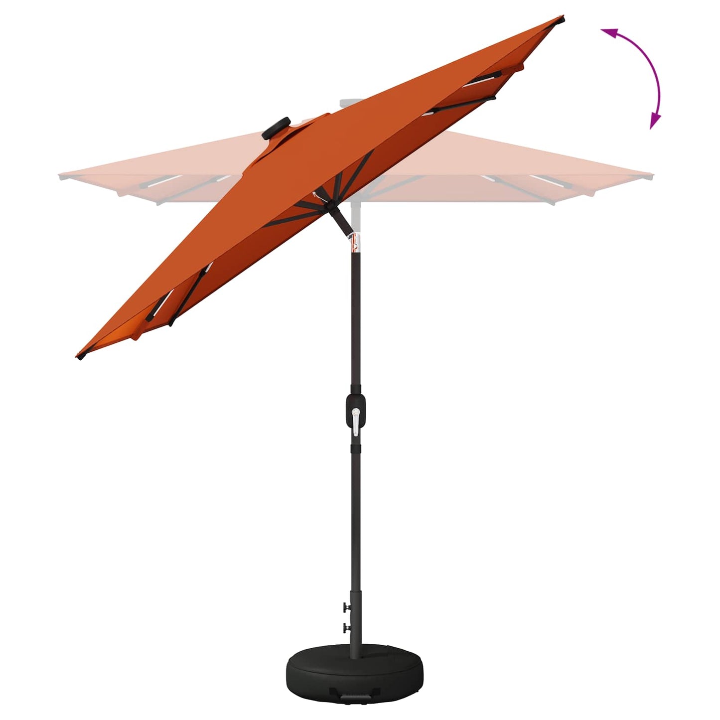 Garden Parasol with LED Lights and Base 200 x 300 cm Polyester