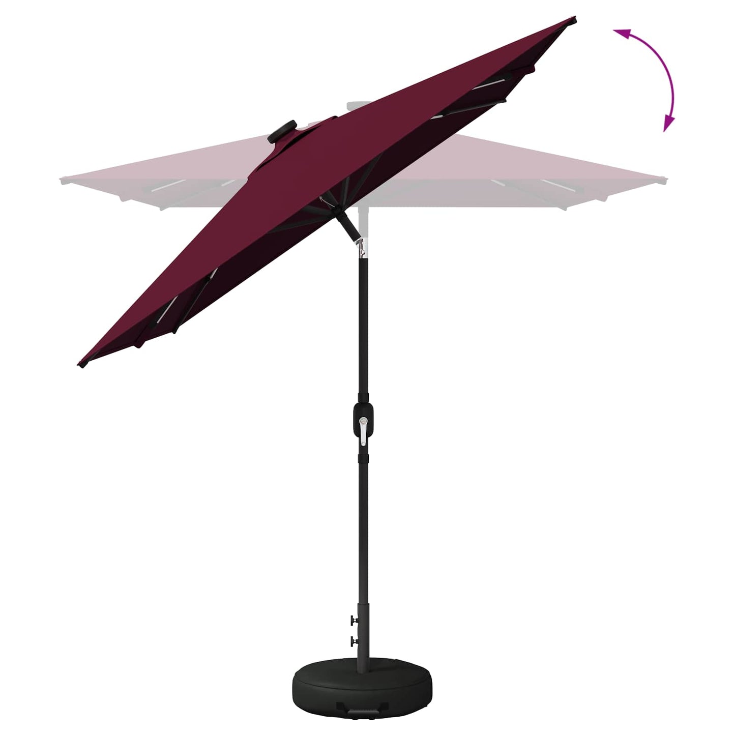 Garden Parasol with LED Lights and Base 200 x 300 cm Polyester