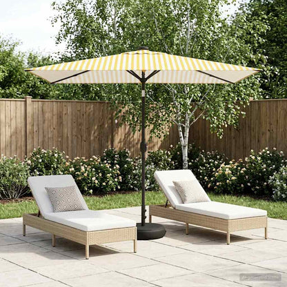 Garden Parasol with LED Lights and Base 200 x 300 cm Polyester