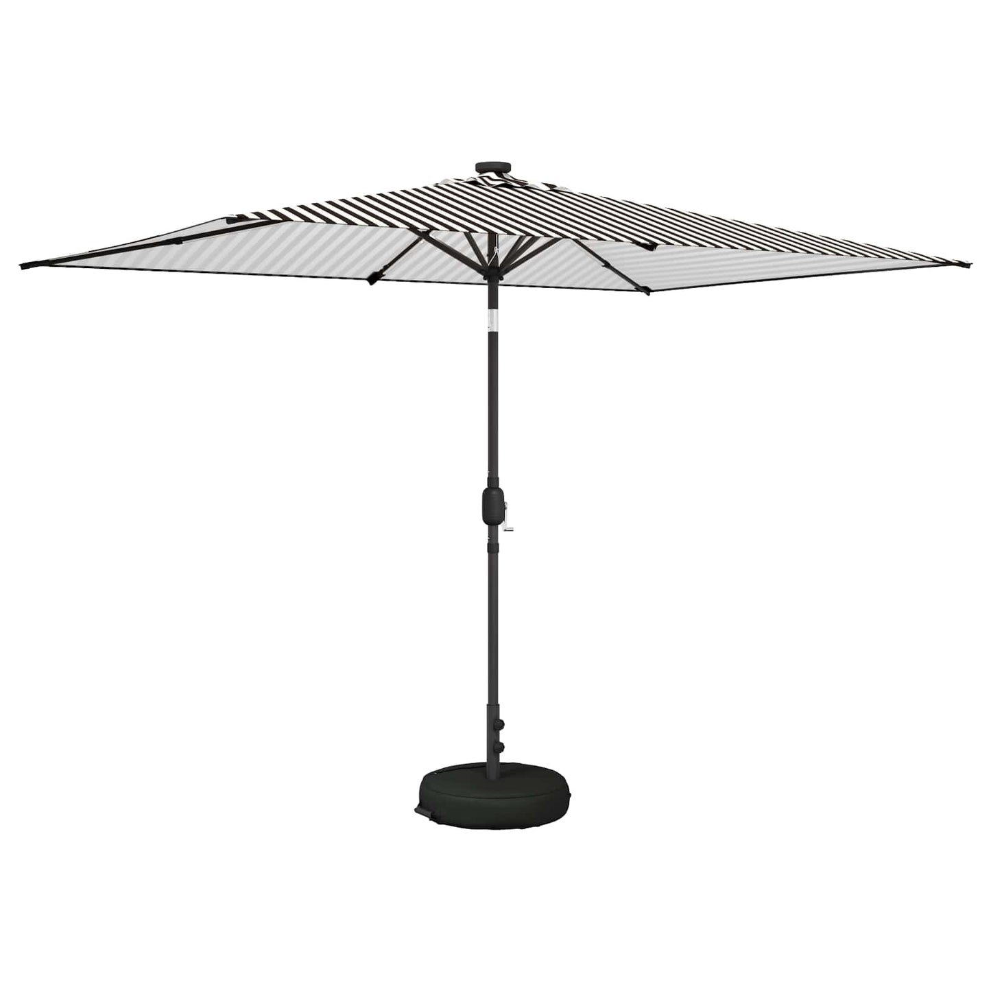 Garden Parasol with LED Lights and Base 200 x 300 cm Polyester