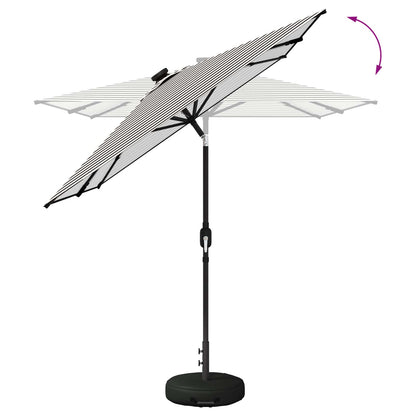 Garden Parasol with LED Lights and Base 200 x 300 cm Polyester