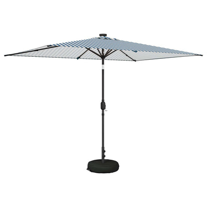 Garden Parasol with LED Lights and Base 200 x 300 cm Polyester