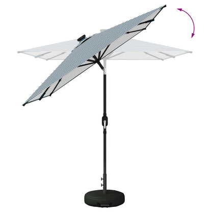 Garden Parasol with LED Lights and Base 200 x 300 cm Polyester