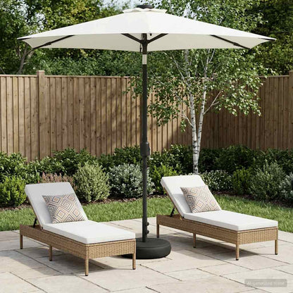 Garden Parasol with LED Lights and Base 230 x 230 cm Polyester