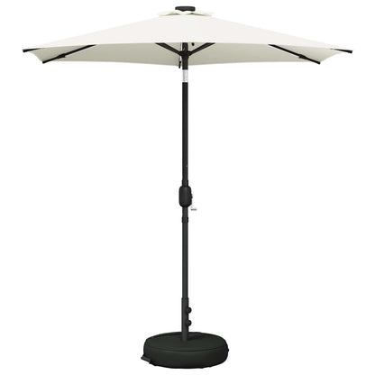 Garden Parasol with LED Lights and Base 230 x 230 cm Polyester